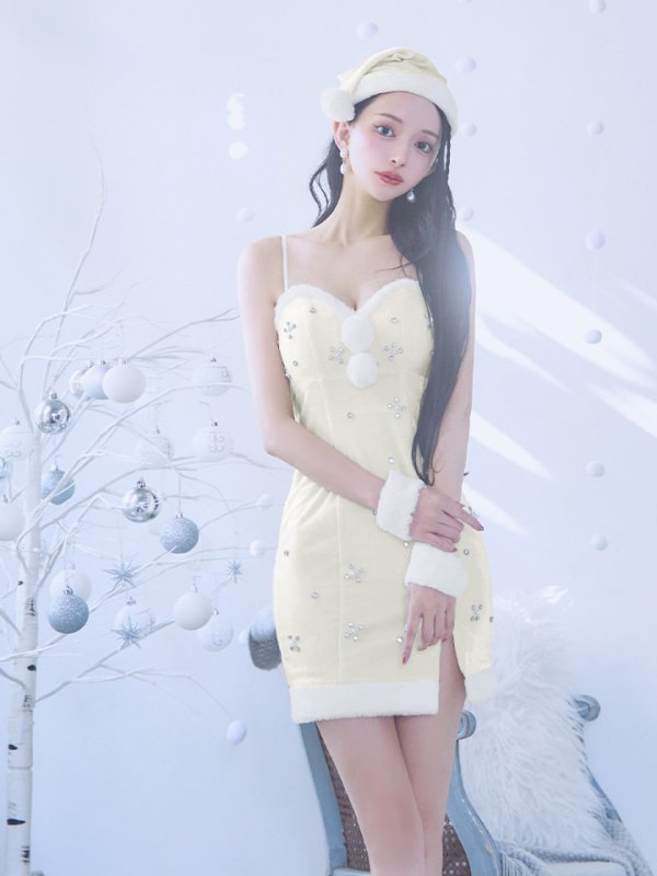 画像25: 【即日発送！】【サンタコス 4点セット】【XS-XLサイズ/2カラー】ビジュータイトキャミワンピサンタ[YMT]