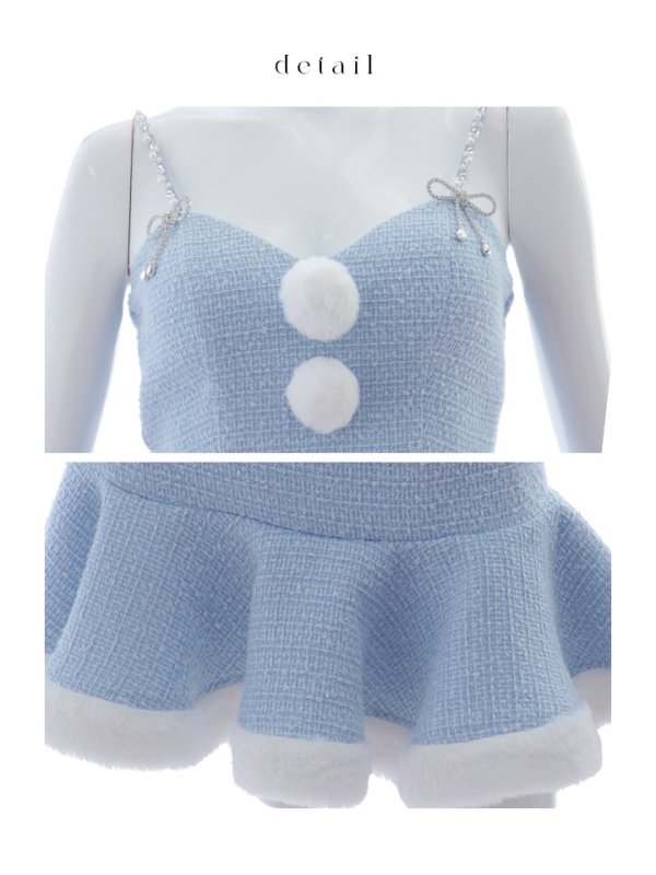 画像34: 【一部予約商品/12月上旬発送予定】【サンタコス 5点セット】【S-Mサイズ/2カラー】ツイードキャミマーメイドセットアップサンタコスプレ[OF01]