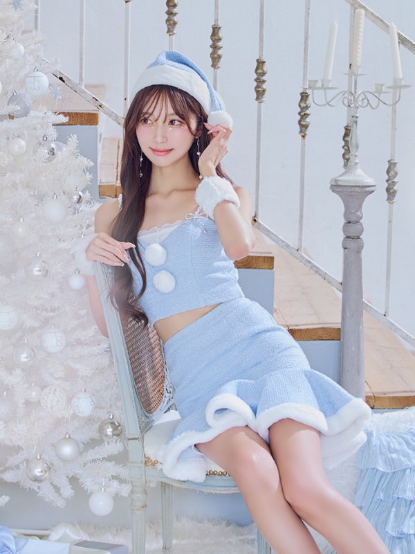 画像20: 【即日発送！】【サンタコス 5点セット】【S-Mサイズ/2カラー】ツイードキャミマーメイドセットアップサンタコスプレ[YMT]