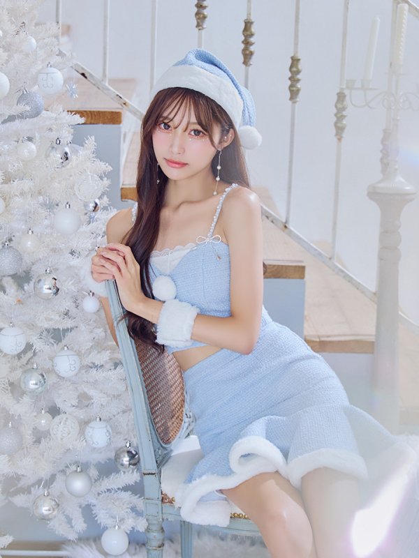 画像23: 【即日発送！】【サンタコス 5点セット】【S-Mサイズ/2カラー】ツイードキャミマーメイドセットアップサンタコスプレ[YMT]