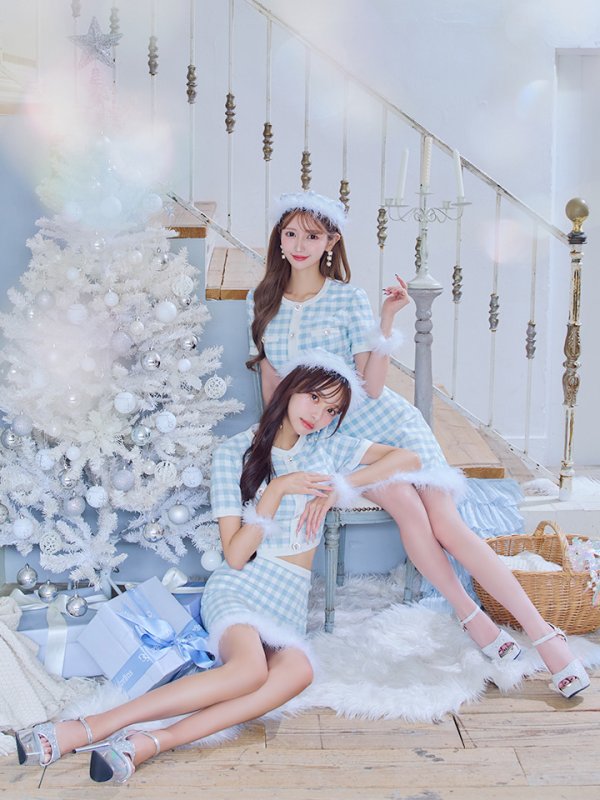 画像21: 【即日発送！】【サンタコス 4点セット】【S-Mサイズ/1カラー】ギンガムチェックタイトサンタコスプレ[YMT]