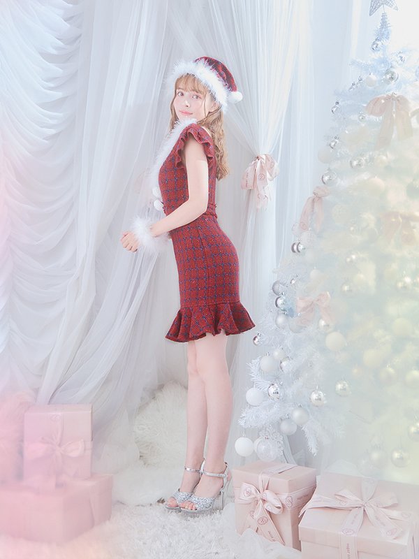 画像24: SALE!【サンタコス 5点セット】【S-XLサイズ/1カラー】マーメイドチェックサンタコスプレ[OF01]