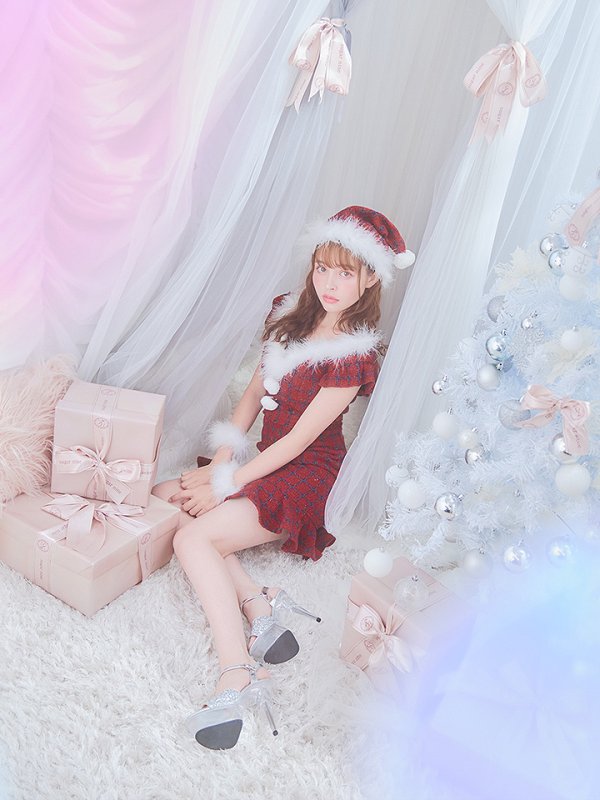 画像28: SALE!【サンタコス 5点セット】【S-XLサイズ/1カラー】マーメイドチェックサンタコスプレ[OF01]