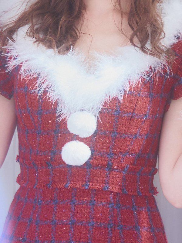 画像33: SALE!【サンタコス 5点セット】【S-XLサイズ/1カラー】マーメイドチェックサンタコスプレ[OF01]