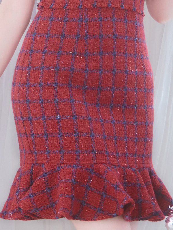 画像34: SALE!【サンタコス 5点セット】【S-XLサイズ/1カラー】マーメイドチェックサンタコスプレ[OF01]