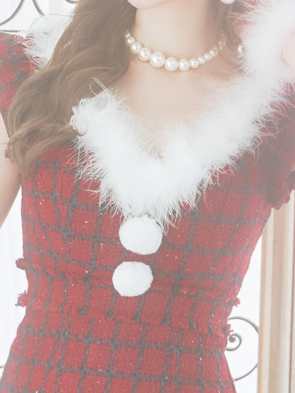 画像16: SALE!【サンタコス 5点セット】【S-XLサイズ/1カラー】マーメイドチェックサンタコスプレ[OF01]