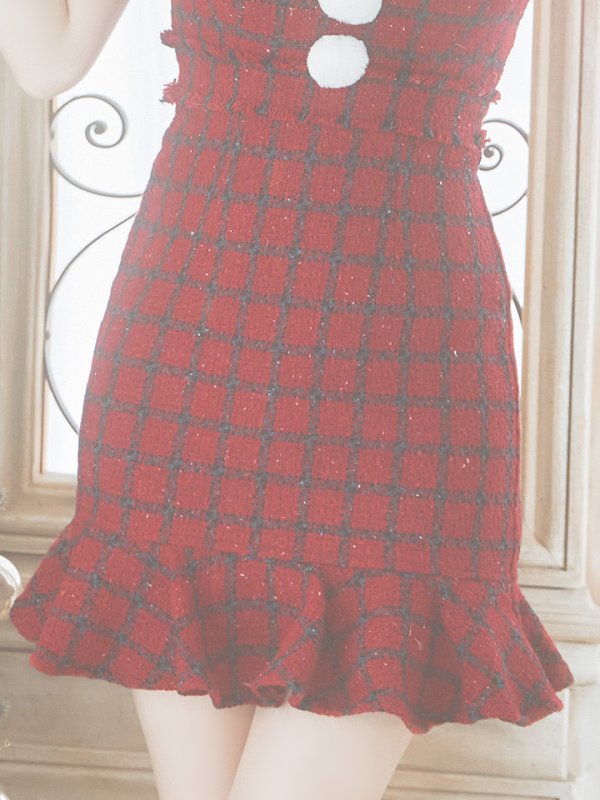 画像17: SALE!【サンタコス 5点セット】【S-XLサイズ/1カラー】マーメイドチェックサンタコスプレ[OF01]