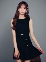 送料無料!ラメツイードプリーツスカートミニドレス/キャバドレス【XS-Mサイズ/1カラー】【予約商品/7月下旬発送予定】[OF04] 【SB】dzkIA
