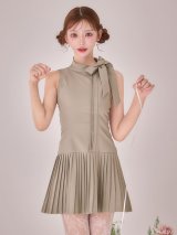 送料無料!リボンプリーツAラインワンピースドレス/キャバドレス【XS-Lサイズ/1カラー】【一部予約商品/2月中旬発送予定】[OF01]【SB】IA