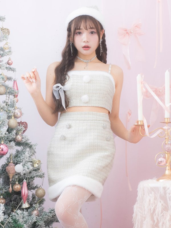 画像4: 【サンタセール！】【サンタコス 5点セット】【XS-Lサイズ/1カラー】ジャケット付きツイードセットアップサンタ[YMT]