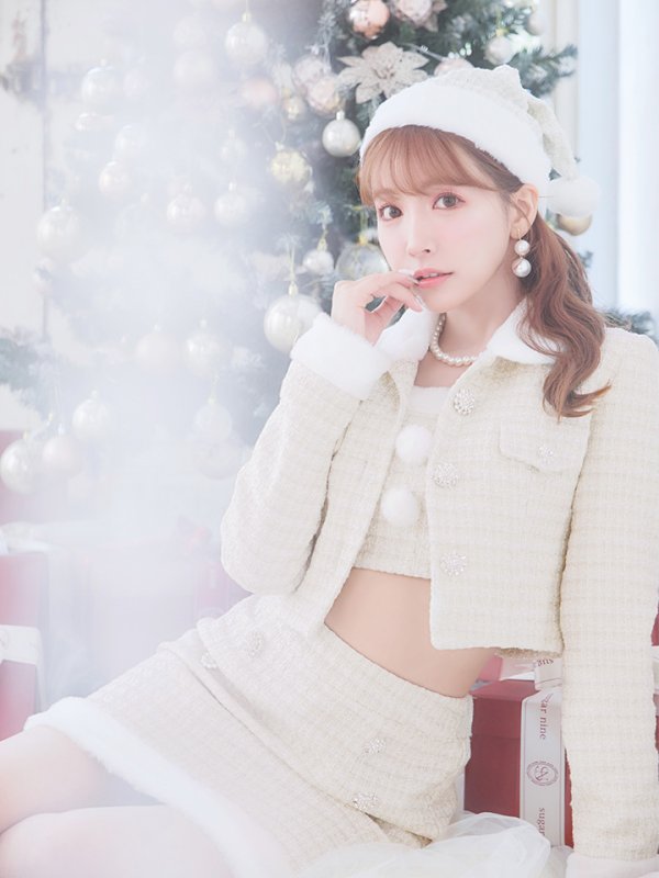 画像15: 【サンタセール！】【サンタコス 5点セット】【XS-Lサイズ/1カラー】ジャケット付きツイードセットアップサンタ[YMT]