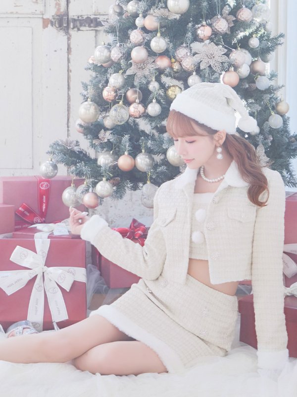 画像16: 【サンタセール！】【サンタコス 5点セット】【XS-Lサイズ/1カラー】ジャケット付きツイードセットアップサンタ[YMT]