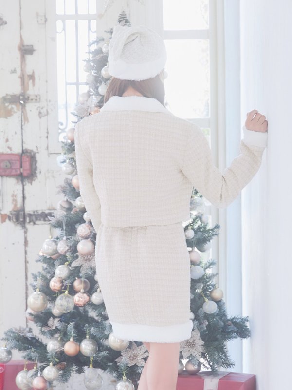 画像18: 【サンタセール！】【サンタコス 5点セット】【XS-Lサイズ/1カラー】ジャケット付きツイードセットアップサンタ[YMT]