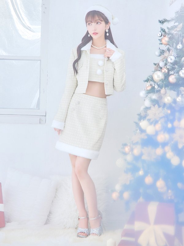 画像23: 【サンタセール！】【サンタコス 5点セット】【XS-Lサイズ/1カラー】ジャケット付きツイードセットアップサンタ[YMT]