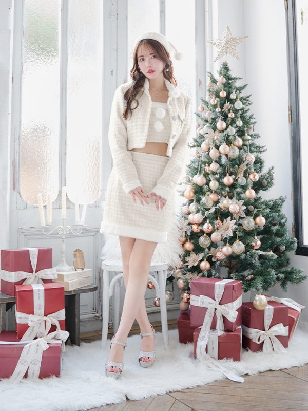 画像14: 【サンタセール！】【サンタコス 5点セット】【XS-Lサイズ/1カラー】ジャケット付きツイードセットアップサンタ[YMT]