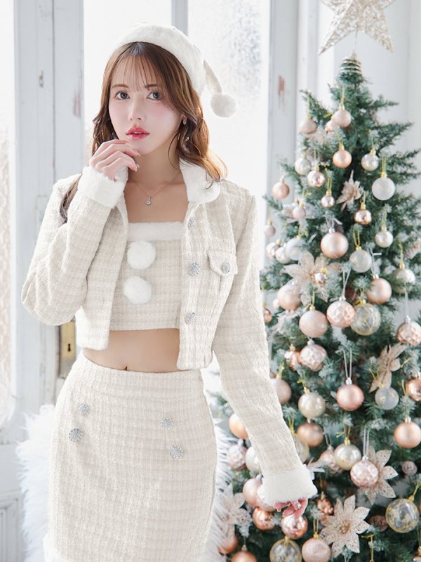 画像16: 【サンタセール！】【サンタコス 5点セット】【XS-Lサイズ/1カラー】ジャケット付きツイードセットアップサンタ[YMT]