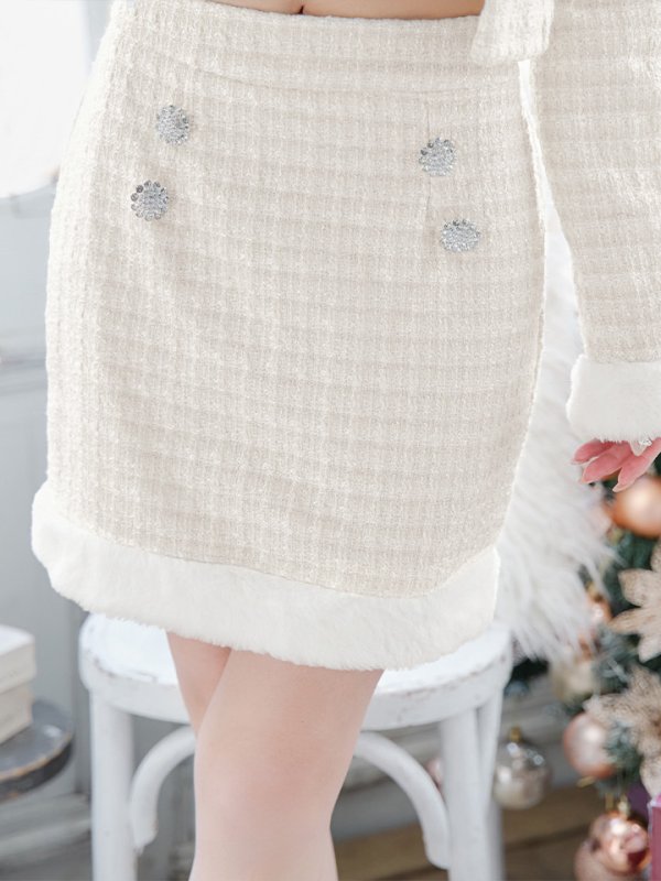 画像7: 【サンタセール！】【サンタコス 5点セット】【XS-Lサイズ/1カラー】ジャケット付きツイードセットアップサンタ[YMT]