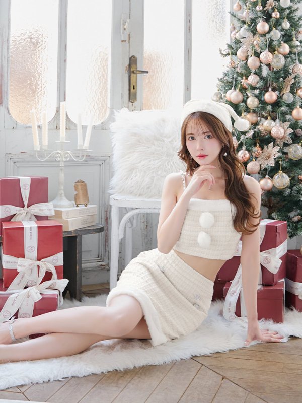 画像9: 【サンタセール！】【サンタコス 5点セット】【XS-Lサイズ/1カラー】ジャケット付きツイードセットアップサンタ[YMT]