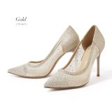 【COMEX】 3color/ 10cmヒール/ チュール/ ラメ/ ラインストーン/ ポインテッドトゥ/ ピンヒール/ パンプス[OF02]