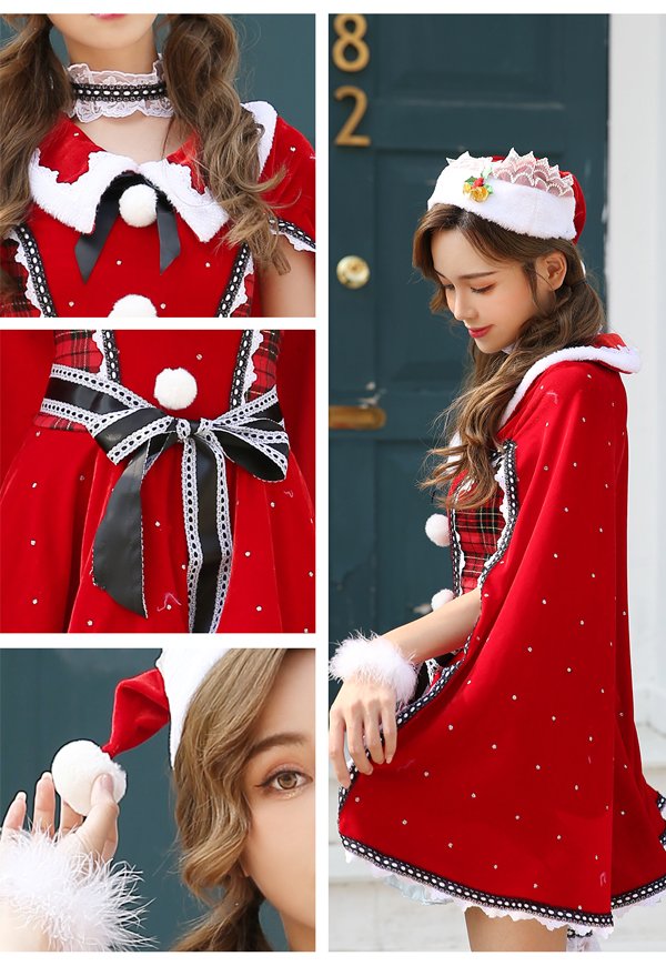画像9: 【即日発送】【クリスマスコスプレ7点セット】【Malymoon/マリームーン】マントサンタクロース【フリーサイズ/1カラー】[OF03]