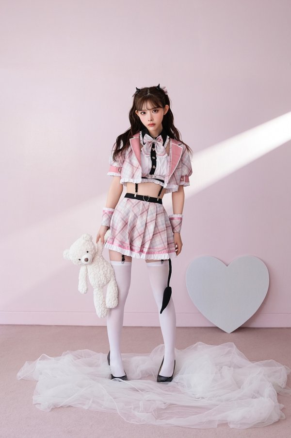 画像11: 【即日発送】チェックデビル制服コスチューム【マリームーン】【ハロウィンコスプレ10点セット】【フリーサイズ/2カラー】[HC03]