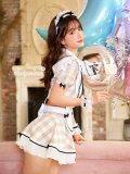 【即日発送】ギンガムチェックメイドコスプレ【マリームーン】【ハロウィンコスプレ8点セット】【2サイズ/1カラー】[HC03]
