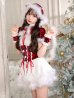 画像1: 【即日発送】【クリスマスコスプレ7点セット】【Malymoon/マリームーン】レースアップ猫耳チェックサンタ【フリーサイズ/1カラー】[OF03] (1)