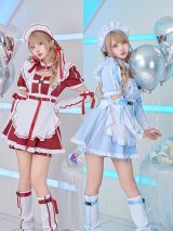 【即日発送】アクセントラインハーネスジャージメイド【マリームーン】【ハロウィンコスプレ6点セット】【フリーサイズ/3カラー】[OF04]