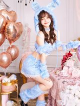 【即日発送】テディバニーギンガムファーセットアップ【ハロウィンコスプレ9点セット】【フリーサイズ/1カラー】[OF04]