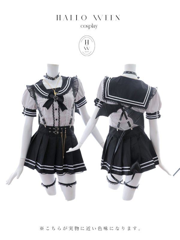 画像12: 【即日発送】【ハロウィン】スイートデビルスクールガール【Malymoon/マリームーン】 【コスプレ7点セット】【フリーサイズ/1カラー】[HC03]