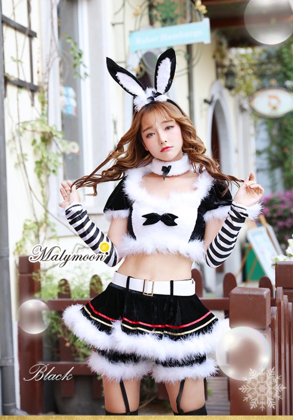 画像10: 【即日発送】【クリスマスコスプレ8点セット】【Malymoon/マリームーン】バニーサンタクロースコスチューム【フリーサイズ/2カラー】[YMT]