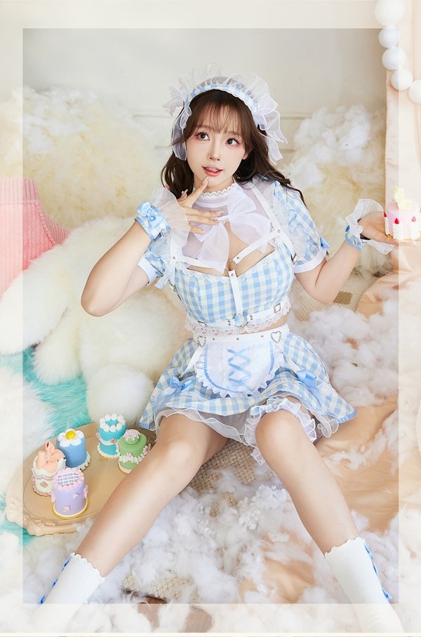 画像10: 【即日発送】ハーネスポップギンガムチェックメイド【マリームーン】【ハロウィンコスプレ8点セット】【フリーサイズ/3カラー】[OF04]