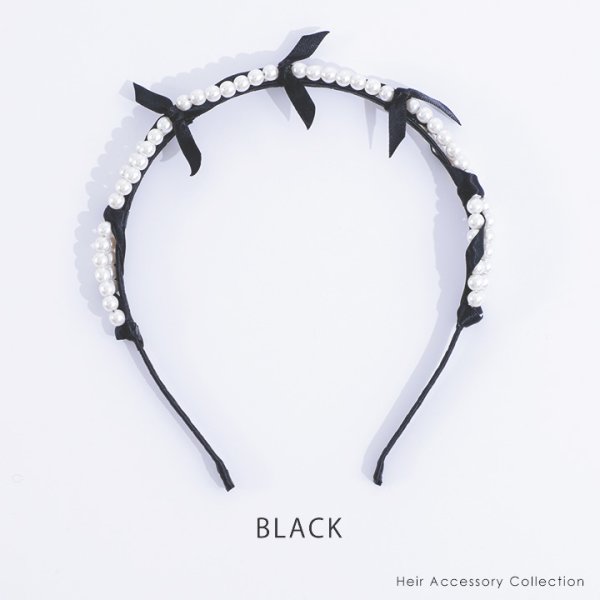 画像3: 【カチューシャ】パールリボンカチューシャ【2カラー】[OF02]