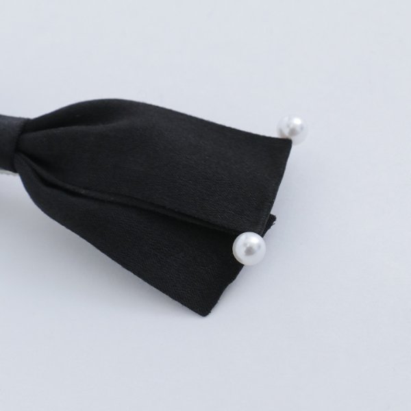 画像5: 【ヘアアクセサリー/バレッタ】パールリボンダブルバレッタ【2カラー】[OF02]