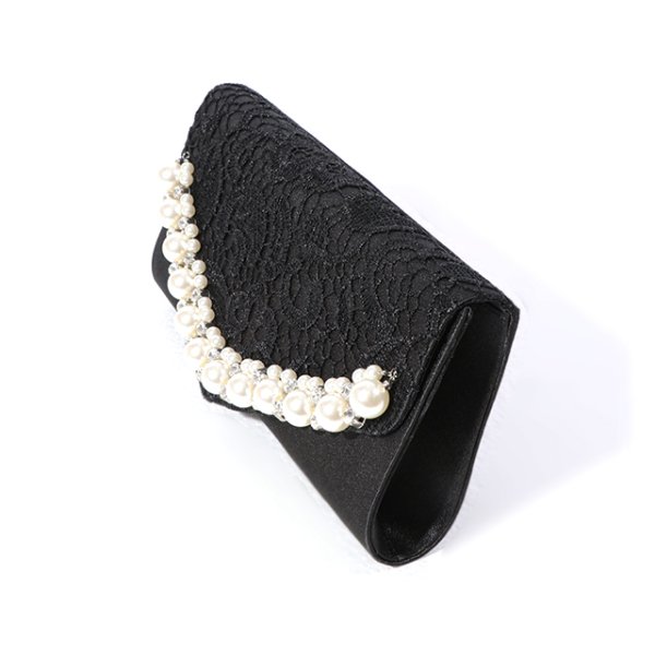 画像4: 【2カラー】レース＆パールクラッチバッグ[OF04]