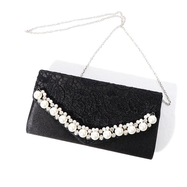 画像6: 【2カラー】レース＆パールクラッチバッグ[OF04]