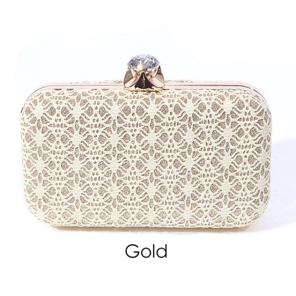 画像3: 【3カラー】レース＆グリッタークラッチバッグ[OF04]