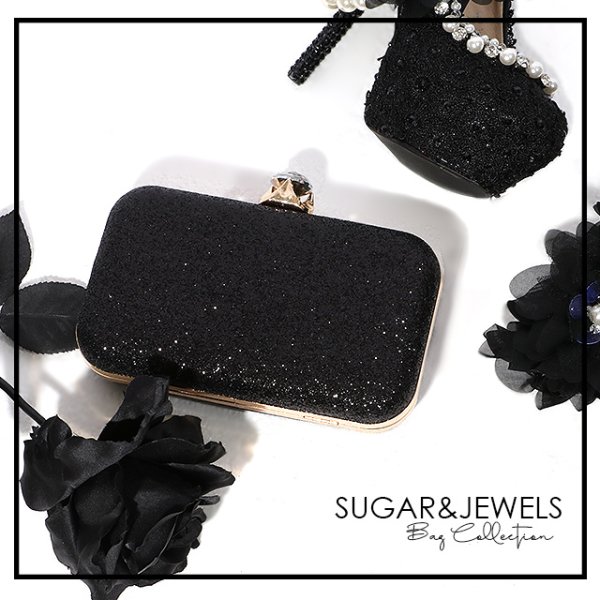 画像8: 再入荷!【3カラー】ビジュー&ラメグリッタークラッチバッグ[OF04]