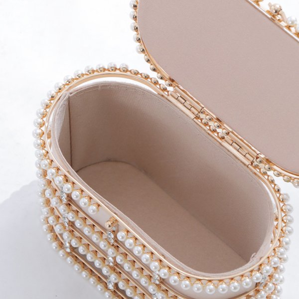 画像8: ラインストーン/パールボックスバッグ【Fサイズ/1カラー】[OF03]