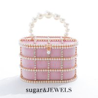 ラインストーン/パールボックスバッグ【Fサイズ/1カラー】[OF03]