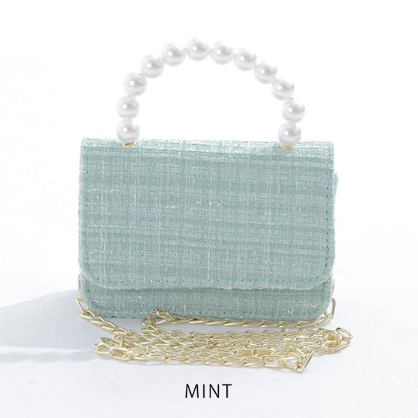 画像3: ツイード/パール/ハンドバック【バッグ】【Fサイズ/3カラー】[OF04]