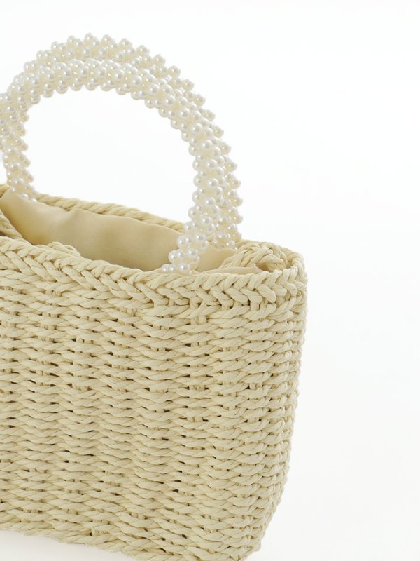 画像6: 【バッグ】パールハンドル編みバッグ【Fサイズ/1カラー】[YMT]