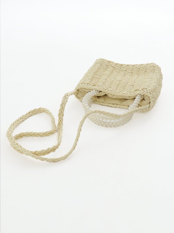 画像7: 【バッグ】パールハンドル編みバッグ【Fサイズ/1カラー】[YMT]