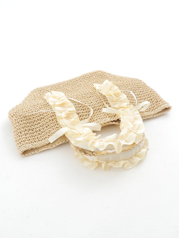 画像7: 【バッグ】フリルハンドルカゴバッグ【Fサイズ/2カラー】[YMT]