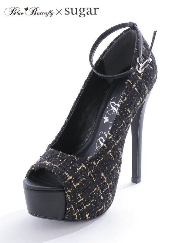 画像4: jewelsコラボ商品☆【COMEX】 2color/ 14.5cmヒール/ ツイードパンプス/ オープントゥパンプス/ ハイヒール/ ピンヒール/ プラットフォーム/ パンプス[OF02]