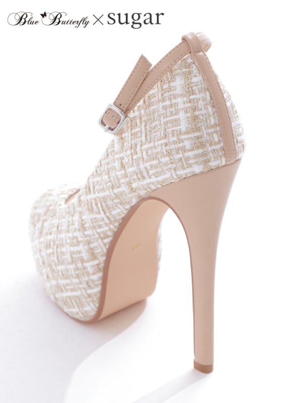 画像12: jewelsコラボ商品☆【COMEX】 2color/ 14.5cmヒール/ ツイードパンプス/ オープントゥパンプス/ ハイヒール/ ピンヒール/ プラットフォーム/ パンプス[OF02]