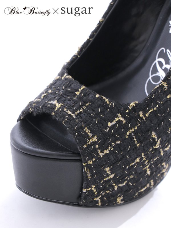 画像5: jewelsコラボ商品☆【COMEX】 2color/ 14.5cmヒール/ ツイードパンプス/ オープントゥパンプス/ ハイヒール/ ピンヒール/ プラットフォーム/ パンプス[OF02]