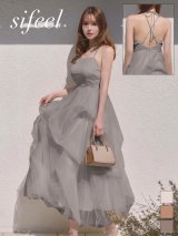 【即日発送】送料無料！【sifeel/シフィール】アメスリ/キャミソール/ホルターネック/シフォン生地/無地/レイヤード/ワンピース/キャバドレス【XS-Mサイズ/3カラー】[OF03]【YN】dzmgLD