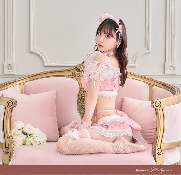 画像9: 【即日発送】【ハロウィンコスプレ8点セット】ミルクシフォンランジェリーメイド【Malymoon/マリームーン】[HC03]