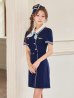 画像2: 【即日発送】【送料無料！】【ハロウィン】CAタイトミニ【コスプレ4点SET】【XS-Lサイズ】[OF04]なみ着用 (2)